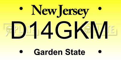 D14GKM New Jersey License Plate