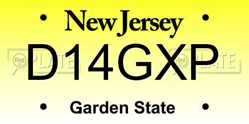 D14GXP New Jersey License Plate