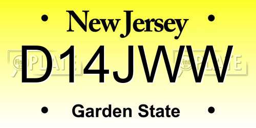 D14JWW New Jersey License Plate