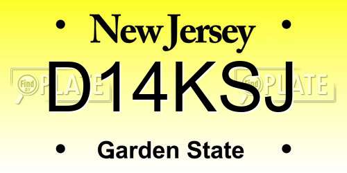 D14KSJ New Jersey License Plate