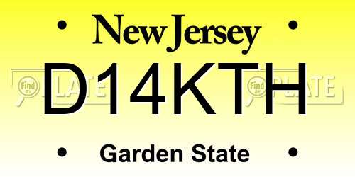 D14KTH New Jersey License Plate