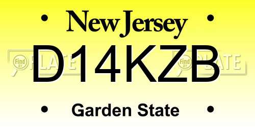 D14KZB New Jersey License Plate