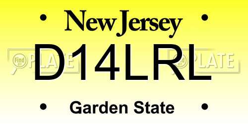 D14LRL New Jersey License Plate