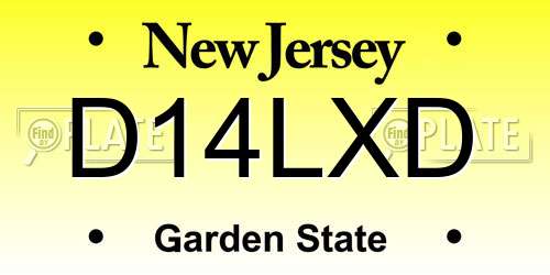 D14LXD New Jersey License Plate