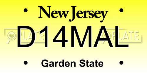 D14MAL New Jersey License Plate