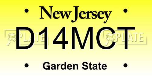 D14MCT New Jersey License Plate