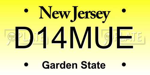 D14MUE New Jersey License Plate