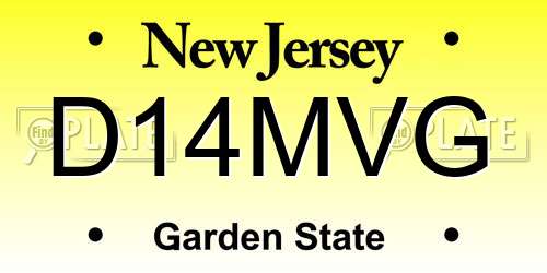D14MVG New Jersey License Plate