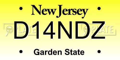 D14NDZ New Jersey License Plate