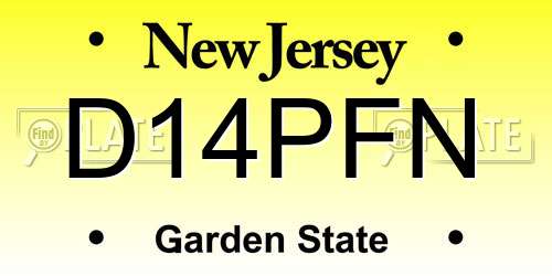 D14PFN New Jersey License Plate