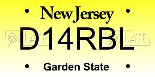 D14RBL New Jersey License Plate