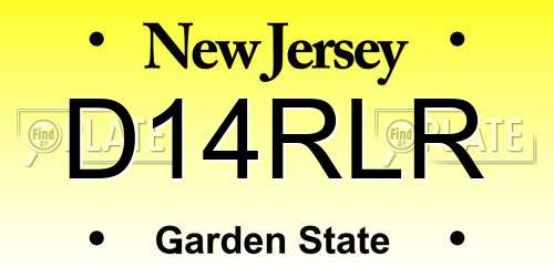 D14RLR New Jersey License Plate