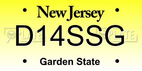 D14SSG New Jersey License Plate