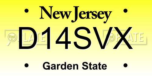 D14SVX New Jersey License Plate