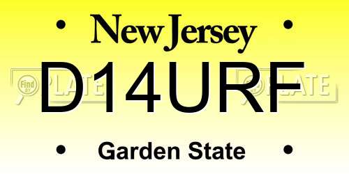 D14URF New Jersey License Plate