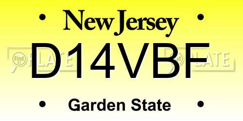 D14VBF New Jersey License Plate