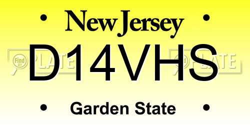 D14VHS New Jersey License Plate
