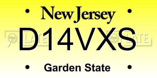 D14VXS New Jersey License Plate