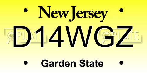 D14WGZ New Jersey License Plate