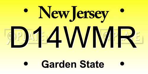 D14WMR New Jersey License Plate