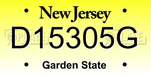 D15305G New Jersey License Plate