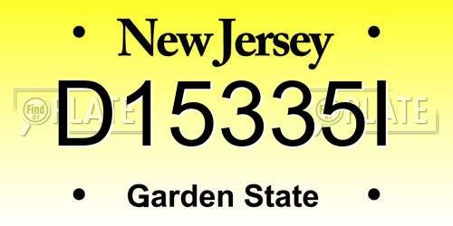 D15335I New Jersey License Plate