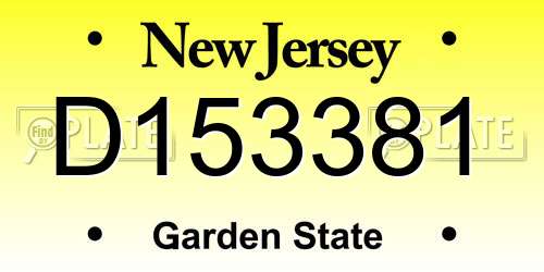 D153381 New Jersey License Plate