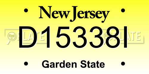 D15338I New Jersey License Plate