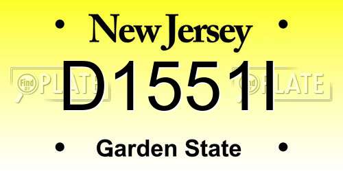 D1551I New Jersey License Plate