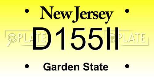 D155II New Jersey License Plate