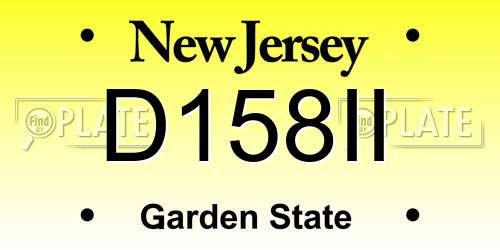 D158II New Jersey License Plate