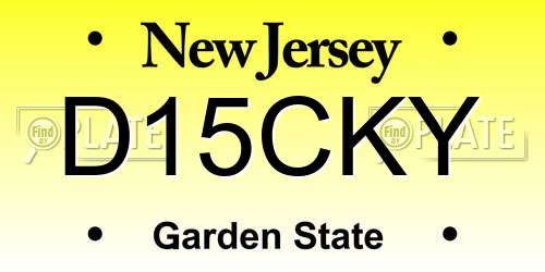 D15CKY New Jersey License Plate