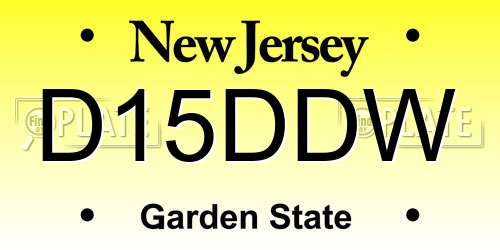 D15DDW New Jersey License Plate