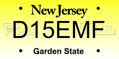D15EMF New Jersey License Plate