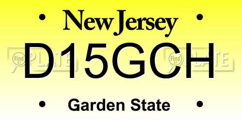 D15GCH New Jersey License Plate