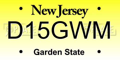 D15GWM New Jersey License Plate