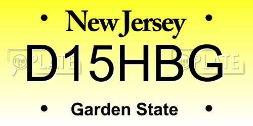 D15HBG New Jersey License Plate