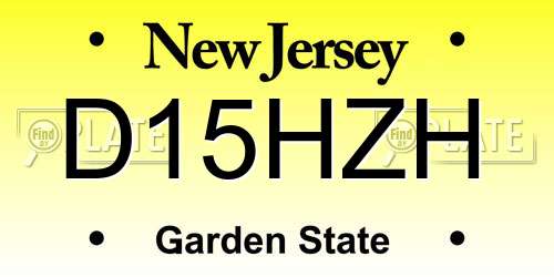 D15HZH New Jersey License Plate