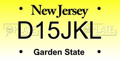 D15JKL New Jersey License Plate