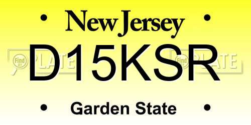 D15KSR New Jersey License Plate