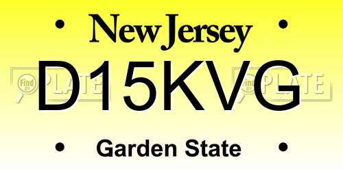 D15KVG New Jersey License Plate