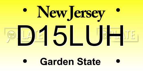 D15LUH New Jersey License Plate