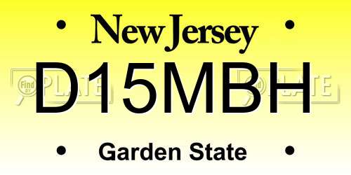 D15MBH New Jersey License Plate