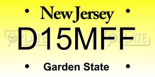 D15MFF New Jersey License Plate
