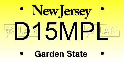 D15MPL New Jersey License Plate