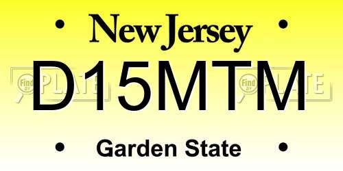 D15MTM New Jersey License Plate