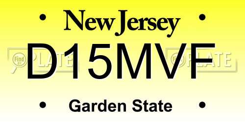 D15MVF New Jersey License Plate