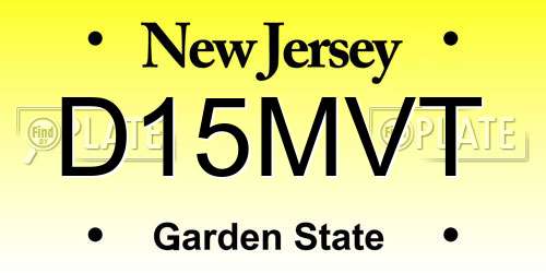 D15MVT New Jersey License Plate