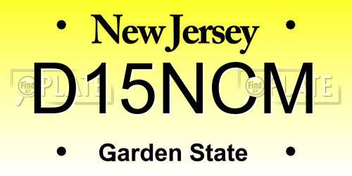 D15NCM New Jersey License Plate
