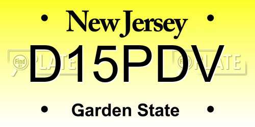 D15PDV New Jersey License Plate